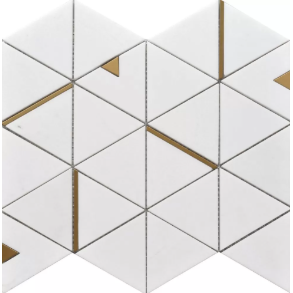 Thassos Triangle Mosaic - stone tile